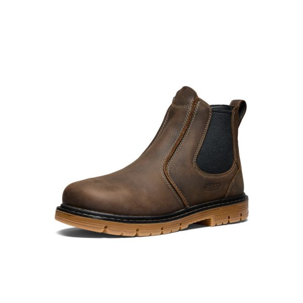 Men's San Jose Chelsea 90° Heel Boot (Aluminum Toe) | Cascade Brown/Gum