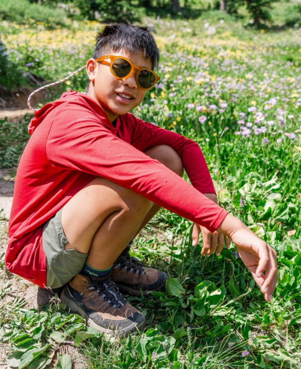 Big Kids' Targhee IV Waterproof Hiking Boot | Mediterranea/Flame Orange